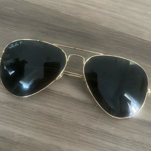 RayBan Aviator Large RB3025 Classic Polished Gold with Green Lenses